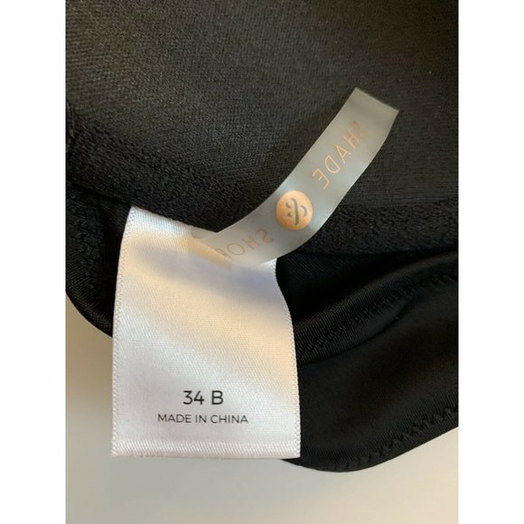 Shade & Shore Womens 34B Black Halter Swimsuit Bikini Top EUC - Picture 4 of 5
